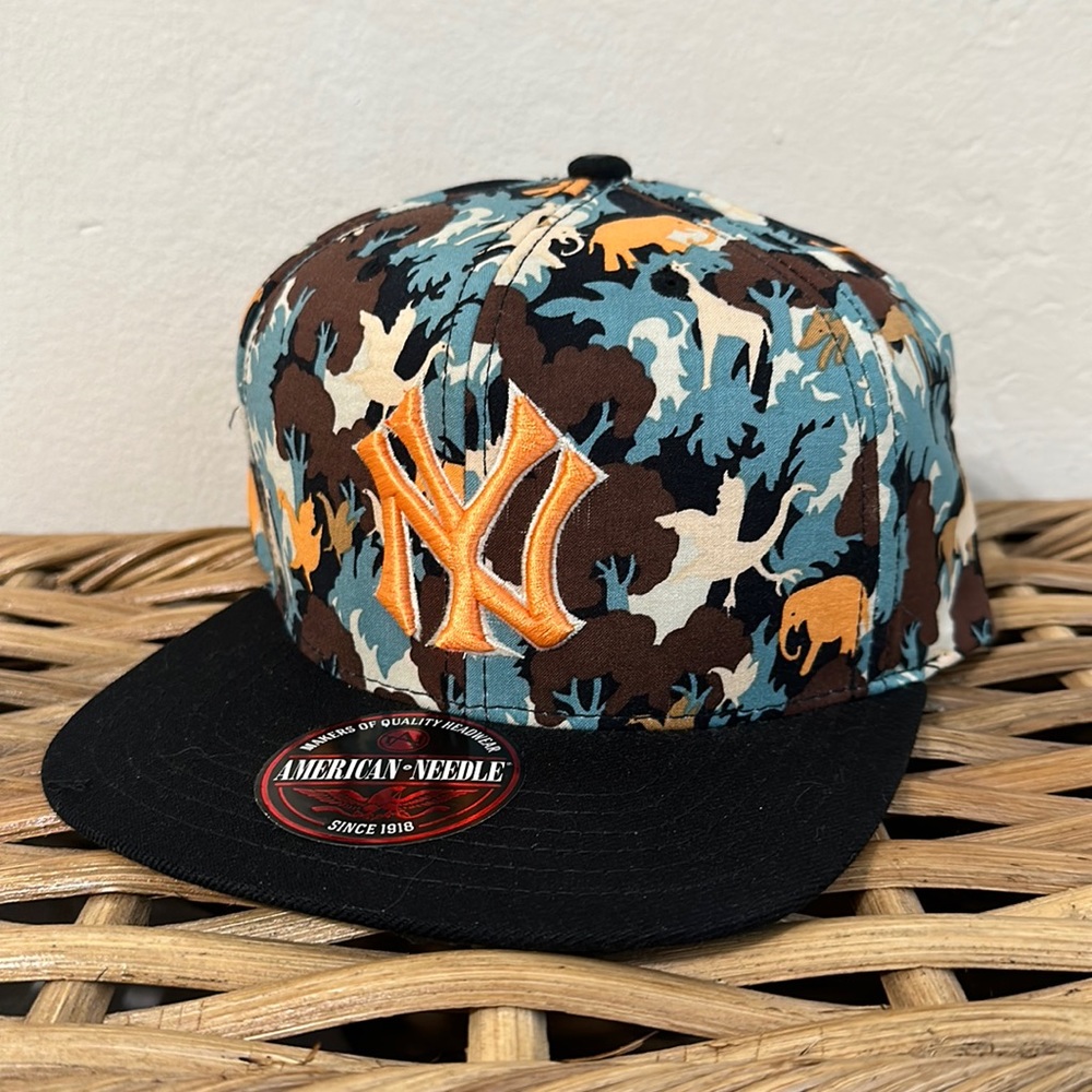 American needle New York Yankees one of a kind hat cap satin underbrim jungle